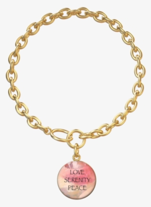 Serenity Round Gold Chain Bracelet - Circle Chain Vector Png #2628724
