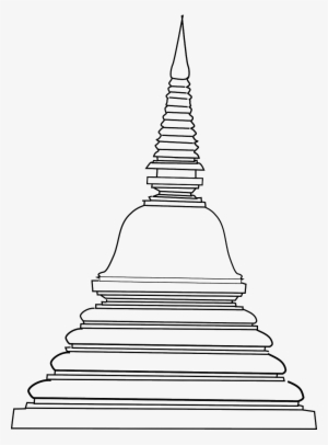 Pagoda Buddha Buddhist - Buddhist Temple Clipart Black And White #2628907