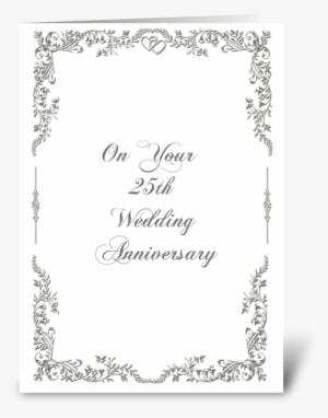 Silver Scroll 25th Anniversary Congrats Greeting Card - 25th ...