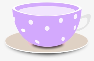 Cup Purple Tea Bowl Empty Dotted Saucer Cu - It's Always Tea Time! Throw Blanket #2632237