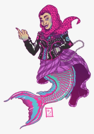 Illustration Art Fuck You Grunge Punk Mermaid Leopard - Illustration #2635685