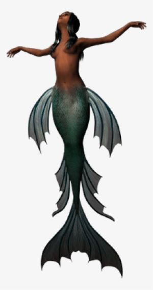 Mermaid Dark Green Tail - Mythical Creature Mermaid Fairy Silhouette #2635816