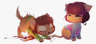 Chara And Frisk Cat Version By Ckibe On Deviantart - Chara And Frisk Cats #2636358