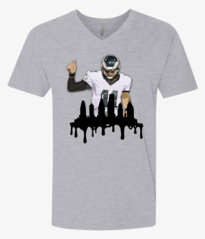 Carson Wentz Fitted V-neck / Philadelphia Eagles - T-shirt #2636359