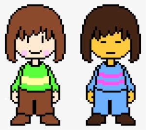 Undertale Chara And Frisk - Undertale Pixel Art Maker #2636385