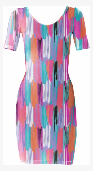 Paint Stripe Body Con Dress $85 - Day Dress #2638152