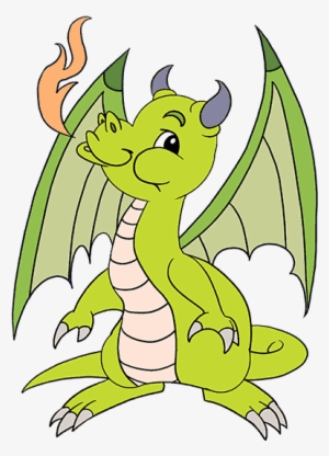 How To Draw Baby Dragon - Green Dragon Png Draw #2644274
