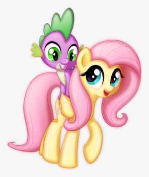 Fluttershy Rainbow Dash Applejack Pink Mammal Cartoon - Fluttershy And Spike #2644473