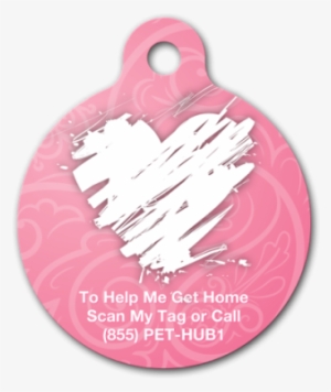 Pethub Premium Digital Qr Code Pet Id Tag - Pethub Scribble Heart Premium Pet Tag, Large #2644716
