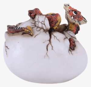 Happy Baby Dragon Statue - Red Baby Dragon On Back Egg Figurine Resin Hand Painted #2644811