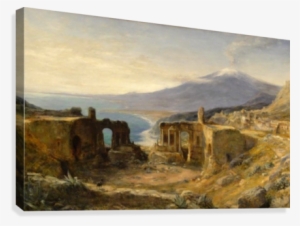 June In The Austrian Tyrol John Macwhirter Canvas Print - Mount Etna From The Greek Theatre, Taormina, Sicily #2644950