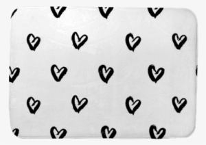 Seamless Pattern With Hand Drawn Ink Black Hearts - Black Hearts Cute Pattern #2645095