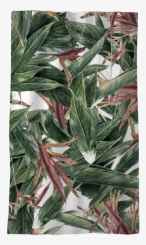 Watercolor Painting Of Leaf And Flowers, Seamless Pattern - Watercolor Painting #2645321