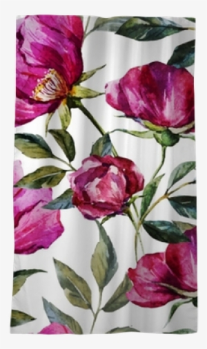 Watercolor Floral Pattern Blackout Window Curtain • #2645338