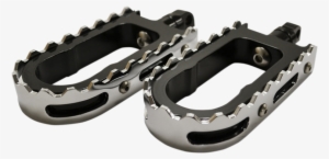 Black Bmx/beartrap Style Footpegs W/chrome Teeth - La Choppers Black/chrome Bmx Footpegs, Steel #2645454