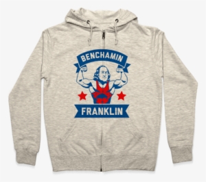 Benchamin Franklin Zip Hoodie - All I Want To Do Is Pet Cats And Listen To Metal Hoodie: #2646899