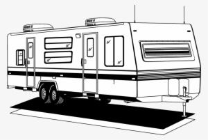 Clip Art Black And White Download Rv Trailer Clipart - Camper Black And White #2647335