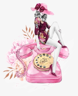 Png Transparente Para El Viejo Teléfono Rosa Dibujos - Party Girl Fashion Illustration #2648479