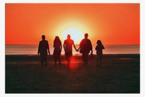 Limited Edition Family On The Beach Oil Painting Print #2651582