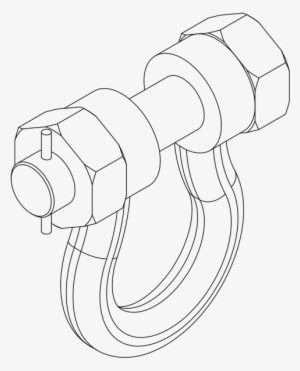 Bolt Type Safety Shackles Import - Line Art #2651880