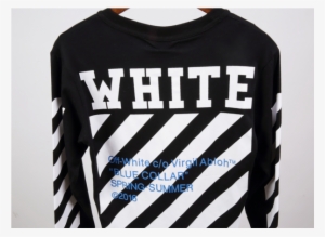 Graphic Black And White Sleeve Stripe Long Tee Black - Off White Long Sleeve Black #2657566