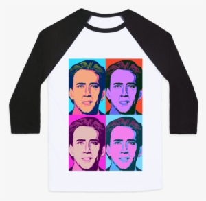 Nicholas Cage Pop Art Parody Baseball Tee - Spoopy And Creppy Shirts #2658813
