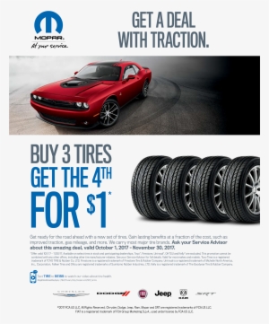 During Our Fall Tire Sale Get 3 Competitively Priced - 2018 Mopar Buy 3 Tires Get 4th #2662165