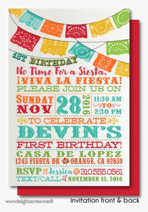 Mexican Fiesta 1st Birthday Invitations - Victory Lap #2663596