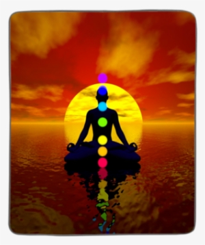 Chakras Pixel Fleece Blanket Pixel Fleece- Pixsona - Meditation Man With Chakras #2665267