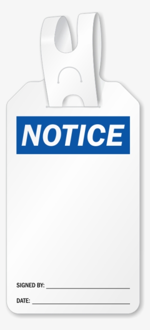 Blank Self Locking Notice Tag - Notice, No Alcoholic Beverages Allowed In Pool Area #2665852