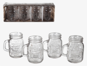 Set Of 4 Vintage Mason Jar Shot Glasses #2665927