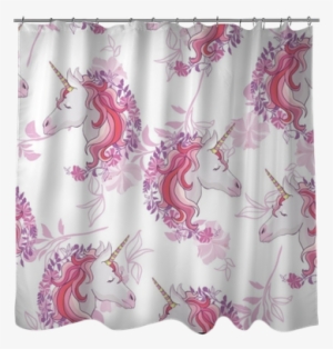 Unicorn And Rainbow Seamless Pattern Isolated On White - Drawing #2666232