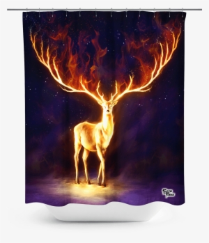 Fire Walker Shower Curtain - Trademark Art Jojoesart 'fire And Ice' Gallary-wrapped #2666291