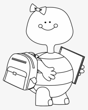 Turtle Clipart School - Cute School Clipart Black And White #2670464