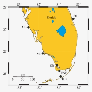Map Of Collection Locales In Southern Florida - Florida #2671485