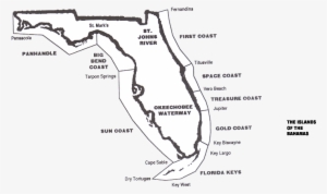 Florida Map With Coast Dessignations1 - Florida Icw #2671736