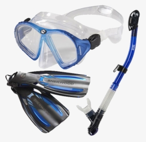 Snorkel Packages - Sherwood Allure Crystal Clear Mask - Azure (blue) #2678823