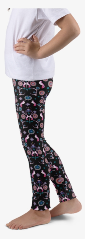 Bird Art Deco Black Kids Leggings - Leggings #2684198