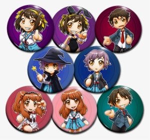 The Melancholy Of Haruhi Suzumiya Button Set Larger - Melancholy Of Haruhi Suzumiya #2687559