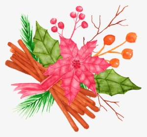 Hand Painted Red Maple Leaf And Wild Fruit Png Transparent - Portable Network Graphics #2689719