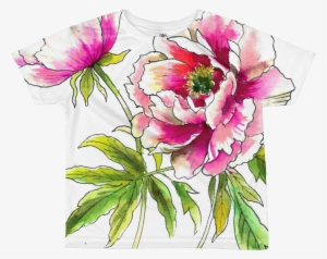 Peony Flowers Kids Sublimation T-shirt - T-shirt #2690537