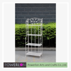 Wrought Iron Metal Antique White Flower Stand/shelf - Tiered Plant Stand #2690829