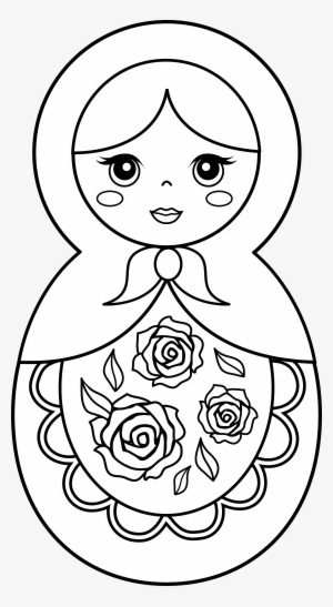 Clip Download Flute Clipart Colouring Page - Russian Doll Coloring Page #2693831