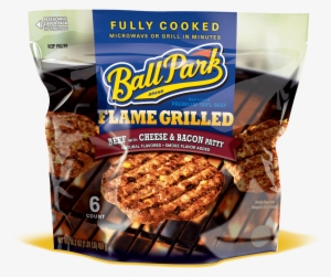Ball Park Fresh Bacon Cheddar Cheese Burger Patties - Ball Park Flame Grilled Cheeseburger #2696178