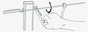 Hook Qt On Fencing Wire - Line Art #2697258