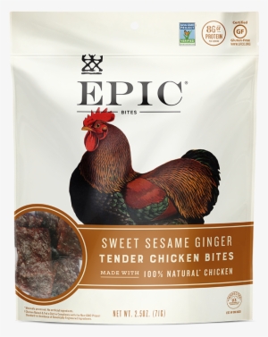 Epic Bites Are Better For You, Shareable, Snacks That - Epic - Tender Chicken Bites Sweet Sesame Ginger - 2.5 #2699265