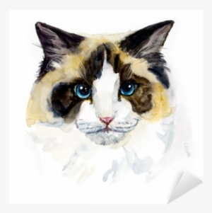 Watercolor Hand Drawn Illustration Sticker • Pixers® - Cat #270018