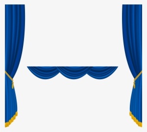 Curtains Png - Blue Curtain Vector Png #271305