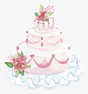 Transparent Library Wedding Watercolor Painting Beautiful - Wedding Cake #272007