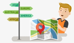 Portfolio Designshop Young Man Around The World - World Travel Clipart Png #272296